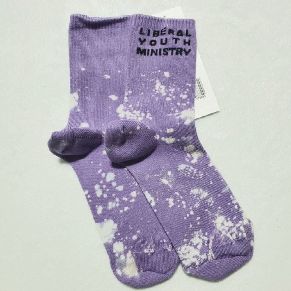 NWT Lilac Liberal Youth Ministry unisex sport socks sz M